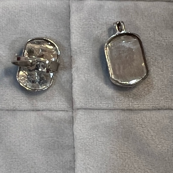Silver and Blue Jewelry Set/ring & pendant - Picture 6 of 11